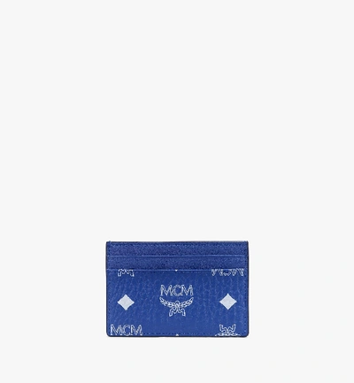 Shop Mcm Card Case In Visetos In Blue | Surf The Web