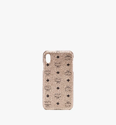 Shop Mcm Iphone Xs Max Case In Visetos In Gold | Berlin Gold