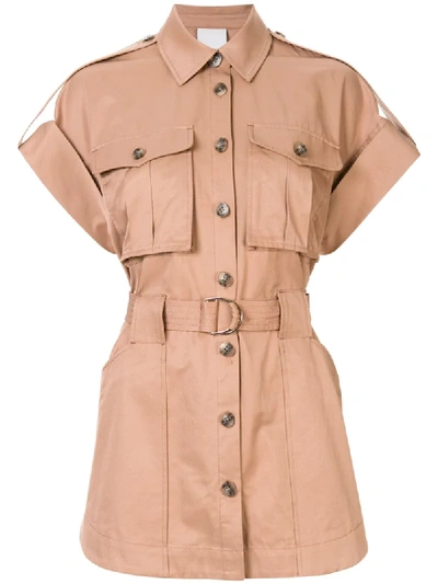 Shop Acler Delton Shirt Dress In Brown
