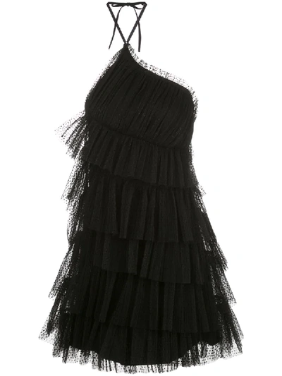 Shop Alexis Raina Ruffled-tulle Mini Dress In Black