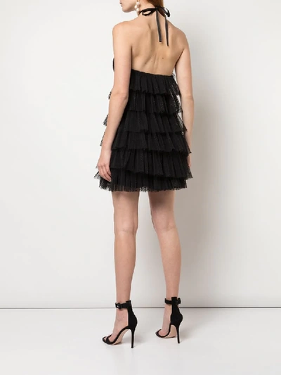 Shop Alexis Raina Ruffled-tulle Mini Dress In Black