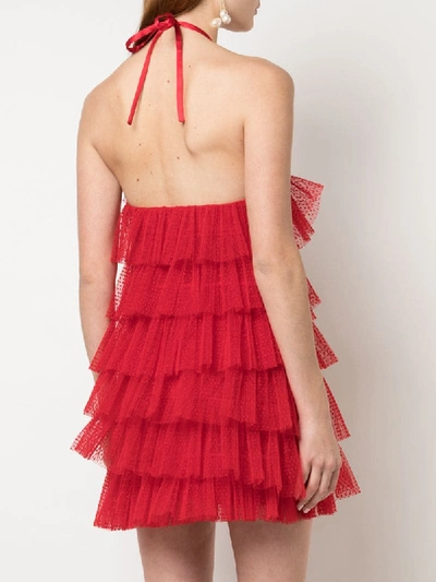 Shop Alexis Raina Ruffled-tulle Mini Dress In Red