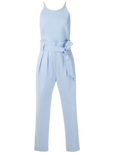 Shop Andrea Marques Bow Detail Clochard Jumpsuit In Blue
