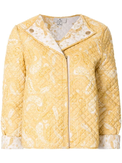 Shop We Are Kindred Paisley Print Quilted Jacket In Yellow