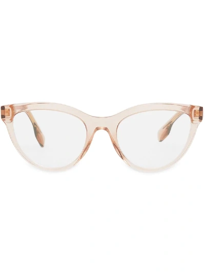 Shop Burberry Cat-eye Glasses In Neutrals