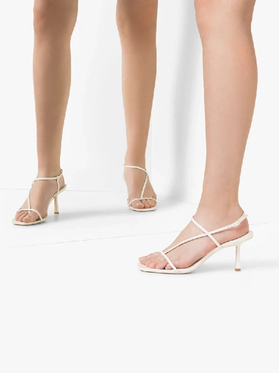 Shop Studio Amelia 85mm Strappy Leather Sandals In White