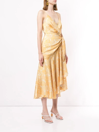 Shop Acler Dana Wrap Dress In Yellow