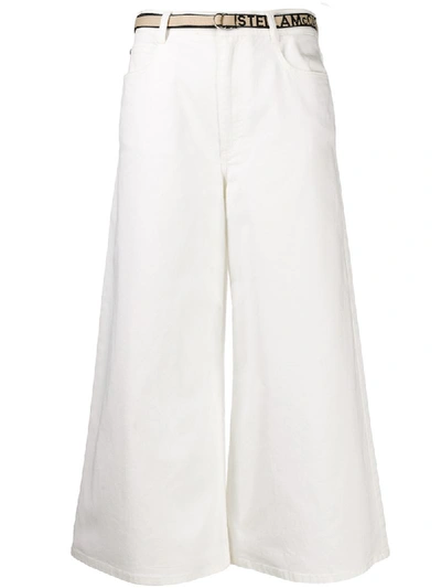 Shop Stella Mccartney Cropped Wide Leg Jeans In White