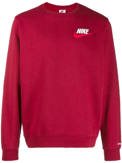 Supreme Nike Crew Neck Sweatshirt In Red | ModeSens