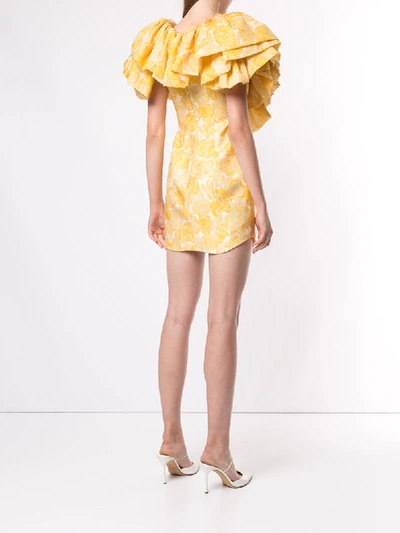 Shop Acler Beston Ruffled Dress In Yellow