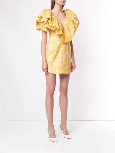 Shop Acler Beston Ruffled Dress In Yellow