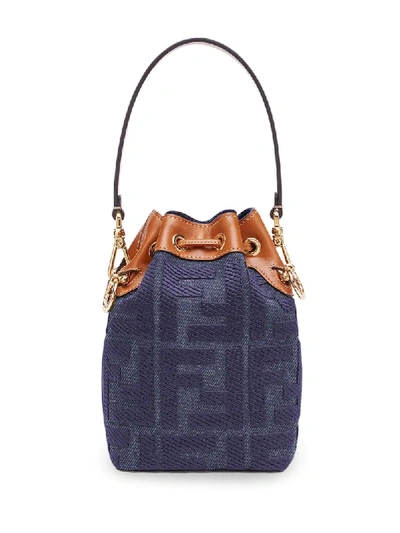 Shop Fendi Mini Mon Tresor Bucket Bag In Blue