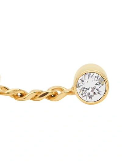 Shop Burberry Crystal Embellished Bolt Cufflinks In Gold