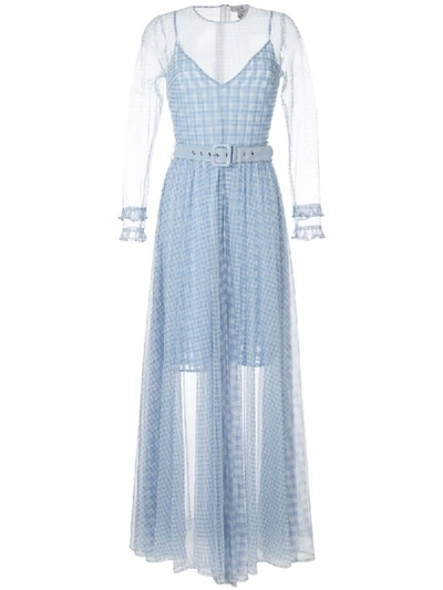 Shop We Are Kindred Valencia Gingham Print Maxi Dress In Blue
