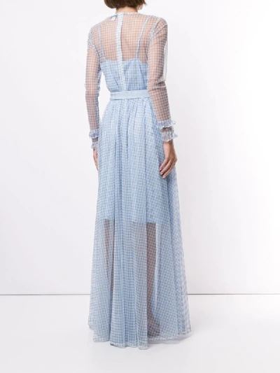 Shop We Are Kindred Valencia Gingham Print Maxi Dress In Blue