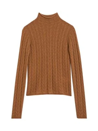 Shop Theory Women's Cable Knit Cashmere Sweater In Coco