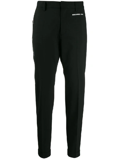 Shop Dsquared2 Tailored Tapered Trousers In Black
