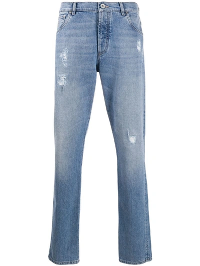 Shop Brunello Cucinelli Mid-rise Straight Jeans In Blue