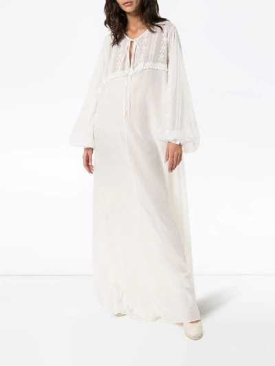 Shop Masterpeace Embroidered Maxi Dress In White