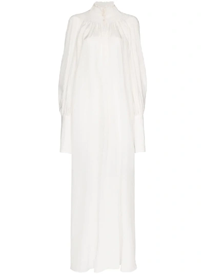 Shop Masterpeace High-neck Shift Maxi Dress In White