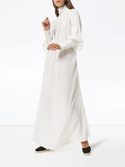 Shop Masterpeace High-neck Shift Maxi Dress In White