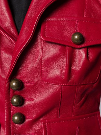 Shop Dsquared2 Military Style Blazer Jacket In Red
