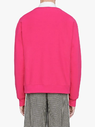 Shop Gucci Band Print Sweatshirt In Pink