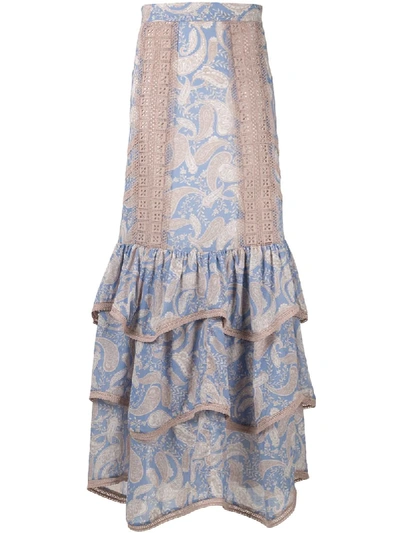 Shop We Are Kindred Sorrento Maxi Skirt In Blue