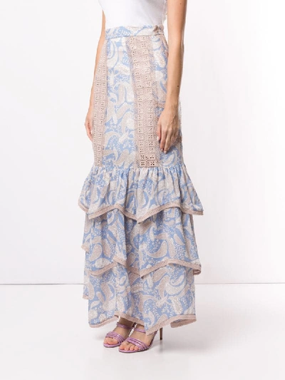 Shop We Are Kindred Sorrento Maxi Skirt In Blue