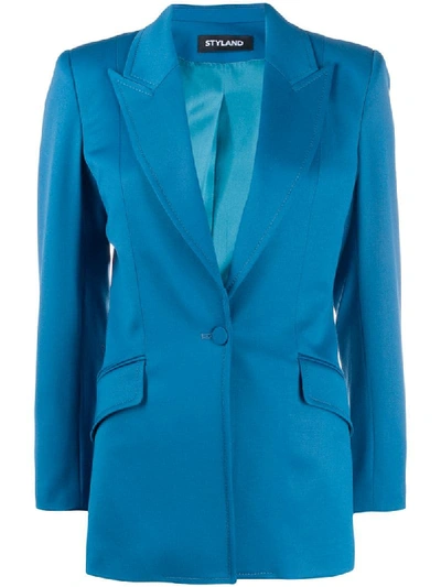 Shop Styland Single Breasted Blazer In Blue