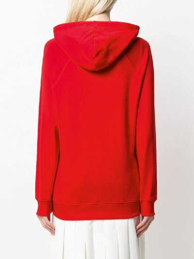 Shop Kenzo Embroidered Tiger Logo Hoodie In Red