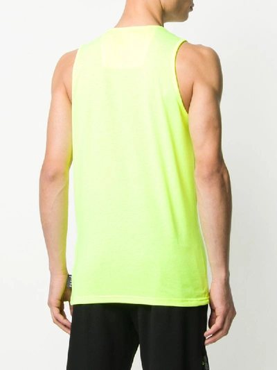 Shop Philipp Plein Logo Patch Tank Top In Yellow