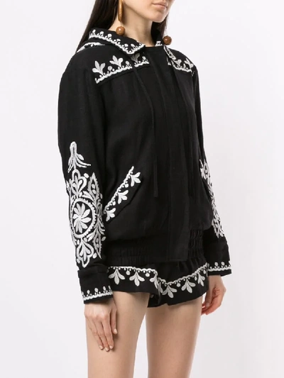 Shop We Are Kindred Positano Embroidered Bomber Jacket In Black