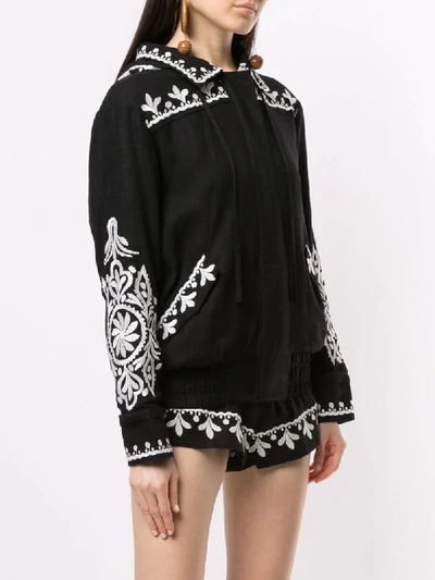 We Are Kindred Positano Embroidered Bomber Jacket In Black