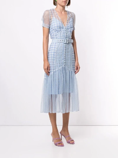 Shop We Are Kindred Valencia Checked Dress In Blue