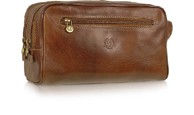 Shop Chiarugi Travel Bags Handmade Brown Genuine Italian Leather Toiletry Travel Kit