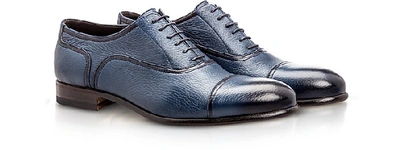Shop Moreschi Shoes Nice Blue Deerskin Oxford Shoes