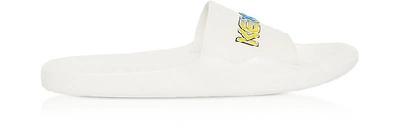 Shop Kenzo Shoes White  Logo Pool Mules