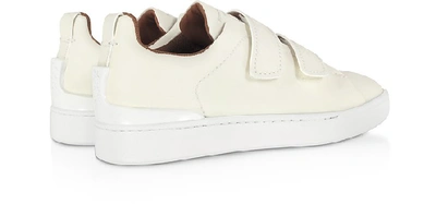 Shop Ermenegildo Zegna Shoes White Leather Low-top Sneakers