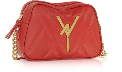 Shop Atelier V1 Designer Handbags Attica Quilted Leather Camera Bag In Rouge
