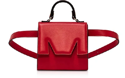 Shop Msgm Designer Handbags M Bum Belt Bag In Rouge