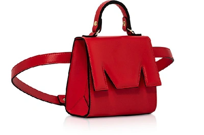 Shop Msgm Designer Handbags M Bum Belt Bag In Rouge