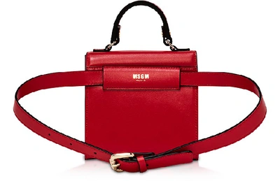 Shop Msgm Designer Handbags M Bum Belt Bag In Rouge