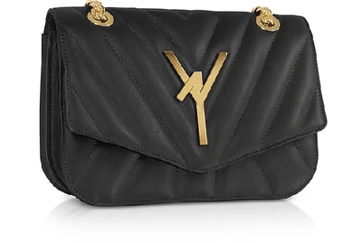 Shop Atelier V1 Designer Handbags Arcadia Quilted Leather Shoulder Bag In Noir / Or Pâle