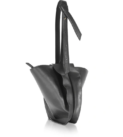 Shop Giaquinto Designer Handbags Bloom Mini Black Shoulder Bag In Noir