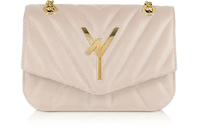 Shop Atelier V1 Designer Handbags Arcadia Quilted Leather Shoulder Bag In Nude