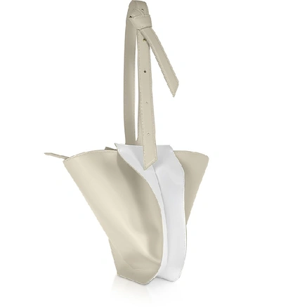 Shop Giaquinto Designer Handbags Bloom Mini Egret White Shoulder Bag In Blanc