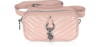 Shop Rebecca Minkoff Designer Handbags Naplack Camera Belt Bag In Bois De Rose
