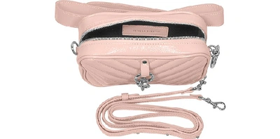 Shop Rebecca Minkoff Designer Handbags Naplack Camera Belt Bag In Bois De Rose
