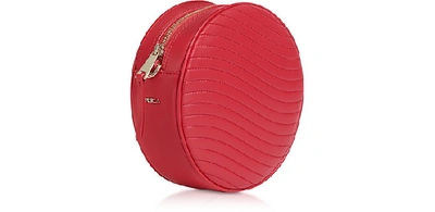 Shop Furla Handbags Swing Mini Round Crossbody Bag In Strawberry Red